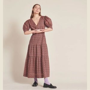 BNWT Trovata birds of paradise ARDEN DRESS CARDINAL DITSY size L floral CL